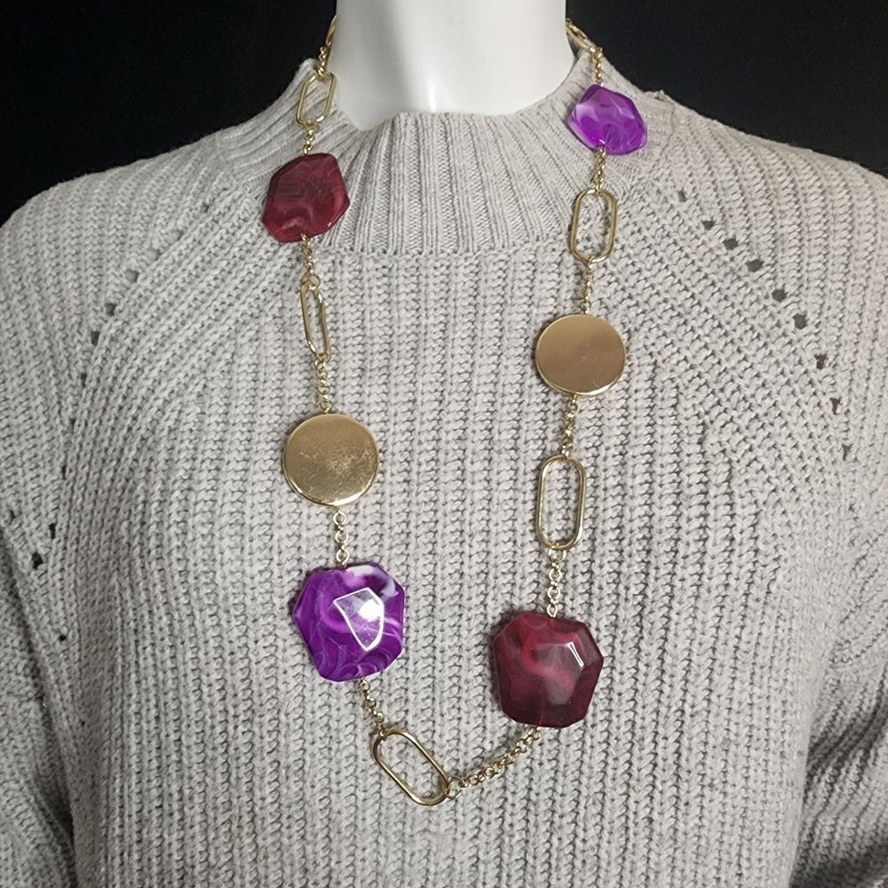 NWT Birch Hill Gold, Purple, & Red Necklace
